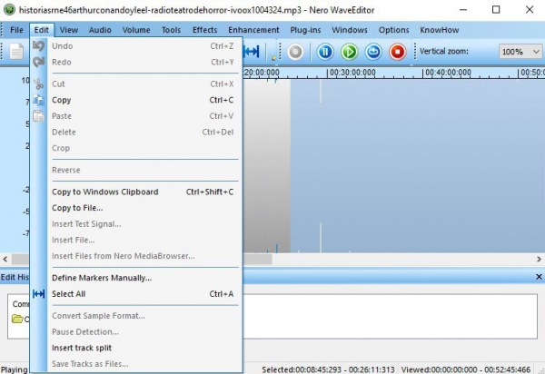 Nero WaveEditor - Graba piezas de m&uacute;sica y edita