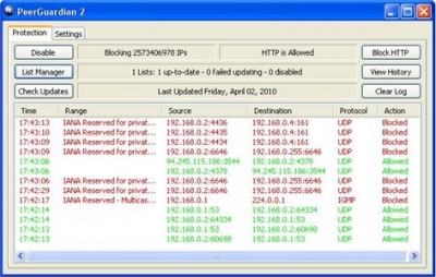 Peer Guardian 2 - Bloqueador de IPs para Windows